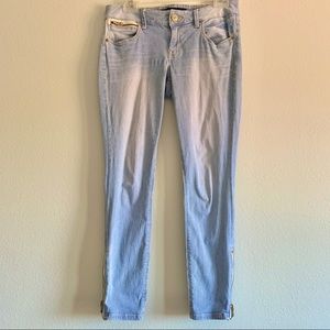 Express stella ankle legging low rise blue pinstriped jeans